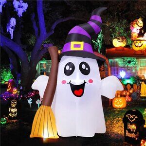 6.2 FT Halloween Inflatables Ghost Outdoor Decorations Blow Up Yard Cute